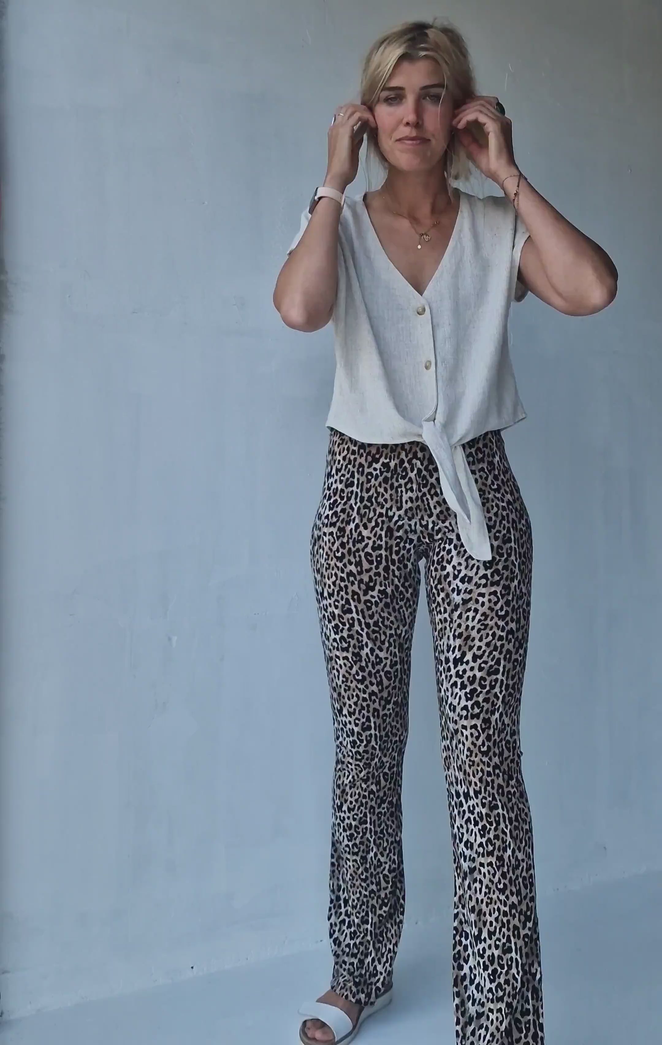 Flared pants | leopardprint | tall | lengtemaat 32, 34, 36