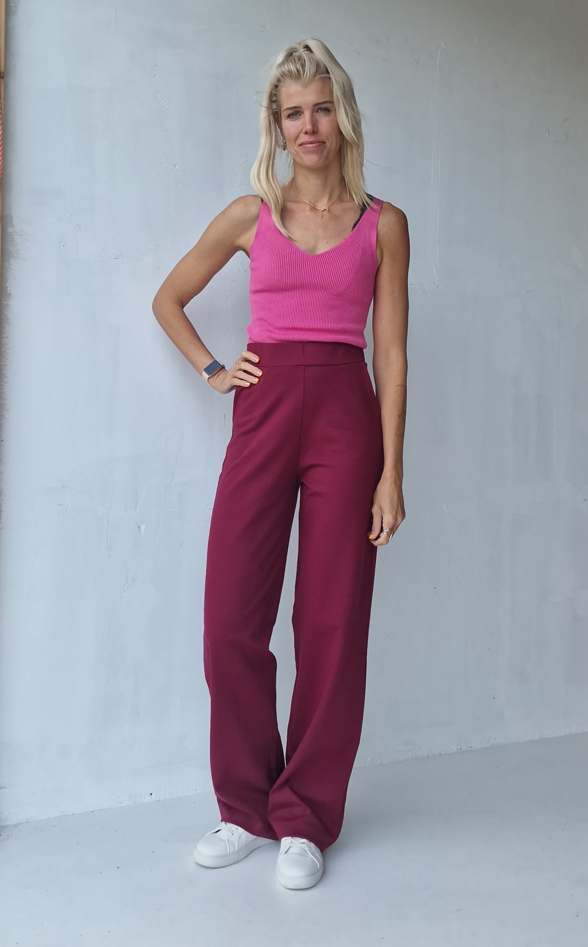 RESERVEER NU: Extra lange wide leg | bordeaux | tall | lengte 34 & 36