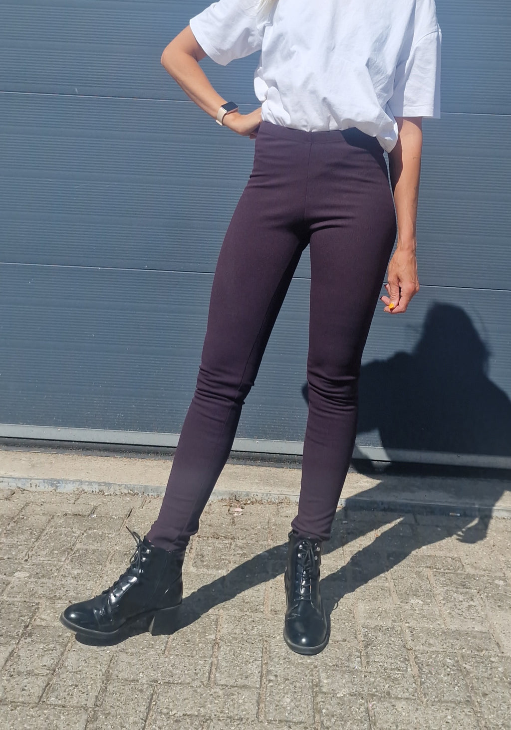 Legging aubergine fleece | tall | lengte 34 en 36