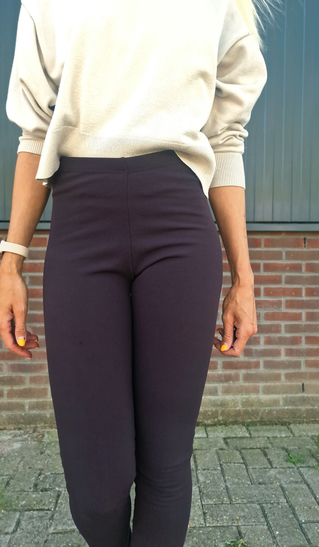 Legging aubergine fleece | tall | lengte 34 en 36