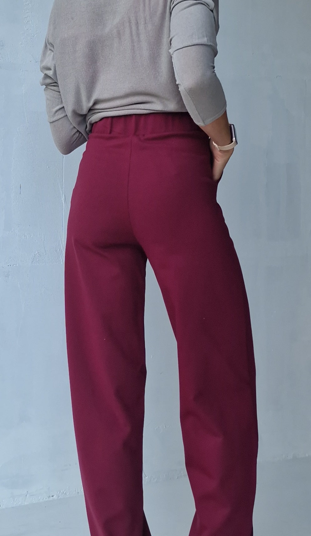 RESERVEER NU: Extra lange wide leg | bordeaux | tall | lengte 34 & 36