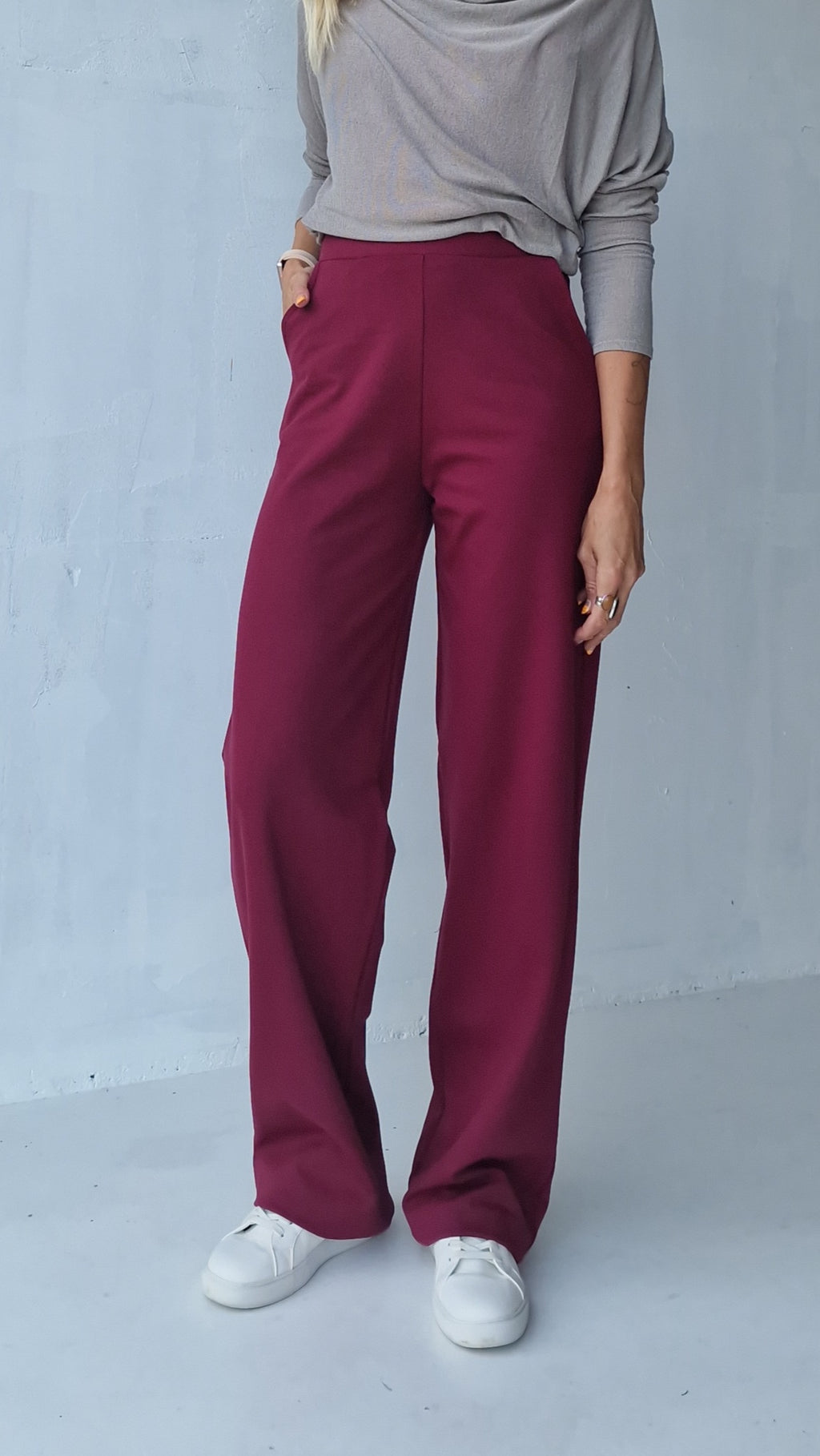 Extra lange wide leg | bordeaux | tall | lengte 34 & 36