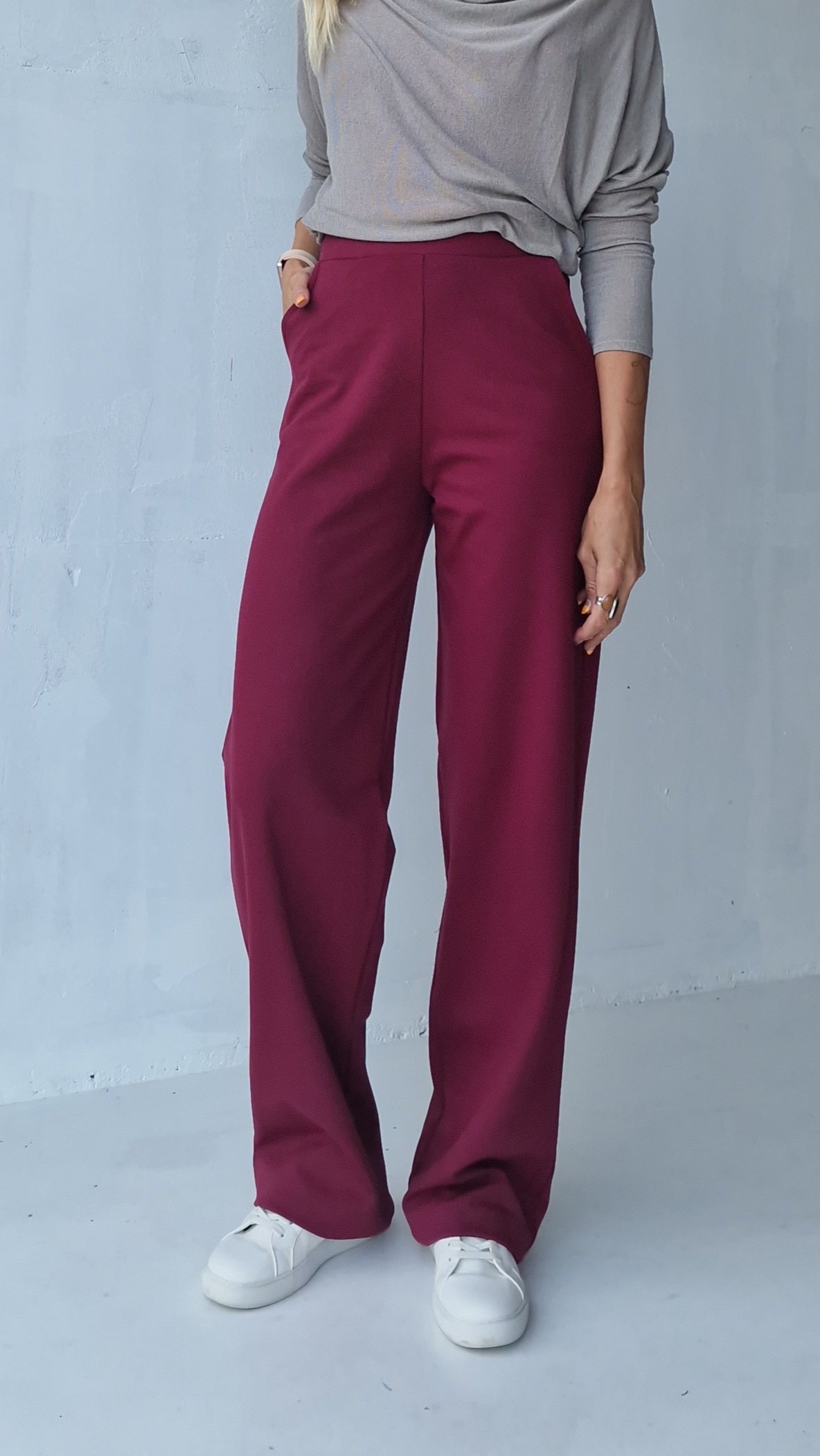 RESERVEER NU: Extra lange wide leg | bordeaux | tall | lengte 34 & 36