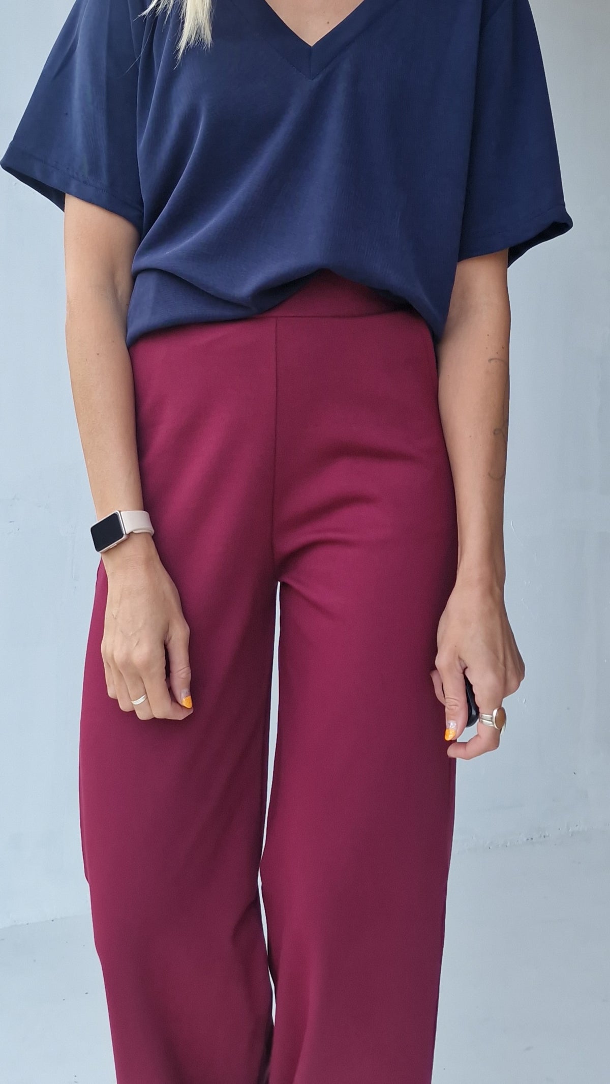 Extra lange wide leg | bordeaux | tall | lengte 34 & 36