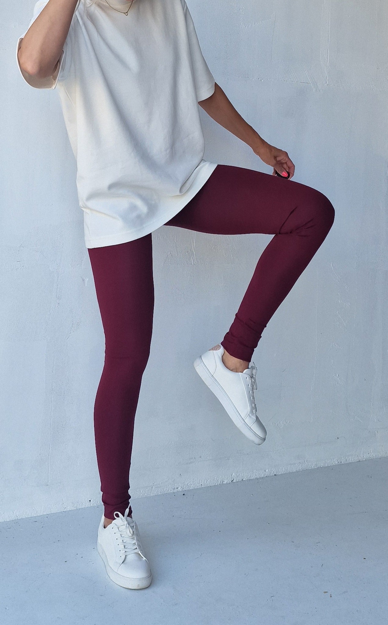 Extra lange legging bordeaux rood | tall | lengte 34 en 36 [PRE-ORDER]