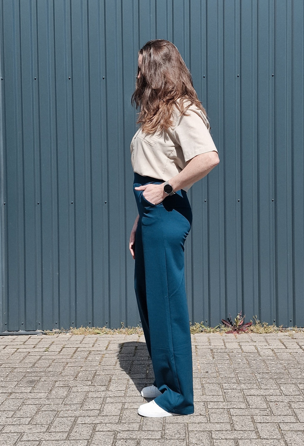 Extra lange wide leg | petrol | tall | lengte 34 en 36