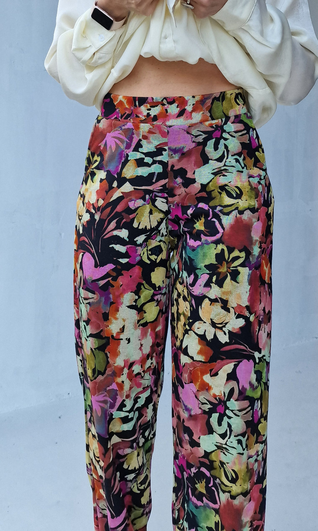 Extra lange wide leg | flowerprint | tall | lengtemaat 36